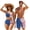 American Flag, variant on Couples Matching Swimsuits Ice Cream Women's Bikini Sets High Waisted Men's Swim Trunks with Pocket Bathing Suit for Party Hawaii Couples Swimwear Matching Bathing Suits