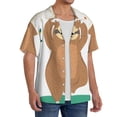thumbnail image 2 of Fotbe Cute Sloth In Yoga Pose Tree Camisa Estampada de Manga Corta para Hombre, Casual de Verano, Estilo Playero, Sin Arrugas-3X-Large, 2 of 5