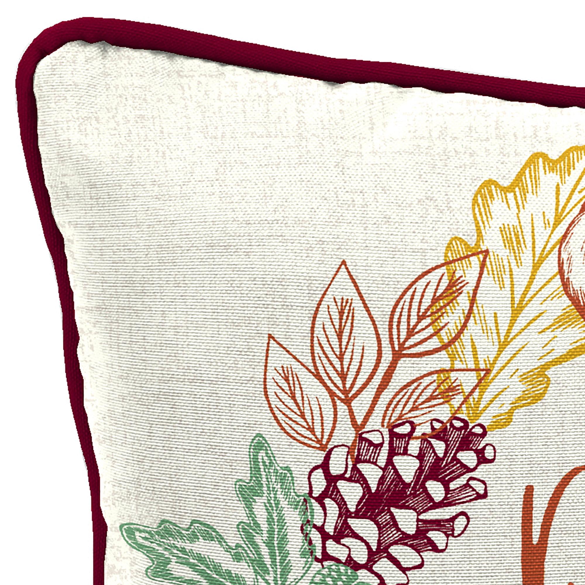 Jordan Manufacturing Orange Rectangular and Cream Pumpkin Reversible Square 2-piece Autumn Outdoor Throw Pillow Set