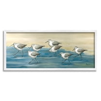 Stupell Industries Lone Sandpiper Bird Framed Wall Art - Textured Giclee Print By Kim Allen