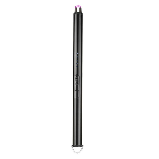 Electric Igniter Windproof Battery Status Display Metal Electric Plasma Igniter with Battery Indicator for Home