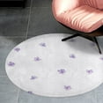 thumbnail image 3 of Purple Lavender Print Round Area Rugs for Bedroom Living Room, 5FT Soft Indoor Circle Carpets, Carpet Home Decor Floor Mat, 3 of 8
