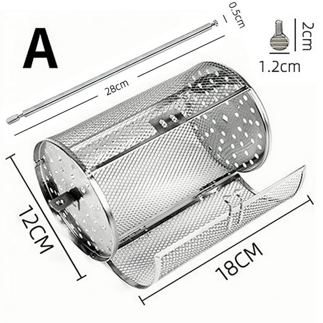 Parrilla giratoria de acero inoxidable para alitas de pollo, automática, 360 grados, para barbacoa, kit de cestas para asar al aire libre, regalo, jaula para asar verduras.