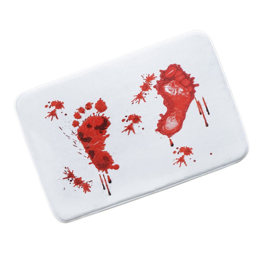 Blood Bath Mat Footprints Rugs Towel Bath Floor Mat Halloween Horror New P7I9 