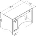 thumbnail image 3 of Atlin Designs Computer Desk with Drawers in Antique Black, 3 of 7