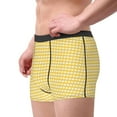 thumbnail image 4 of Disketp Yellow Gingham Men'S Boxer Briefs,Soft And Breathable Cotton Underwear With Comfortflex Waistband, 4 of 9
