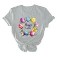 thumbnail image 4 of VgaVtl Short Sleeve T Shirts for Women Plus Size Easter Graphic Womens Tops Casual Relaxed Fit Soft Party Workout Tops,Gray M, 4 of 5
