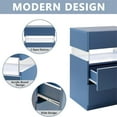 thumbnail image 5 of Algherohein Wood 3 Drawer Blue Nightstand Set of 2 with LED Lights,Bedroom Side Tables End Tables, 5 of 6
