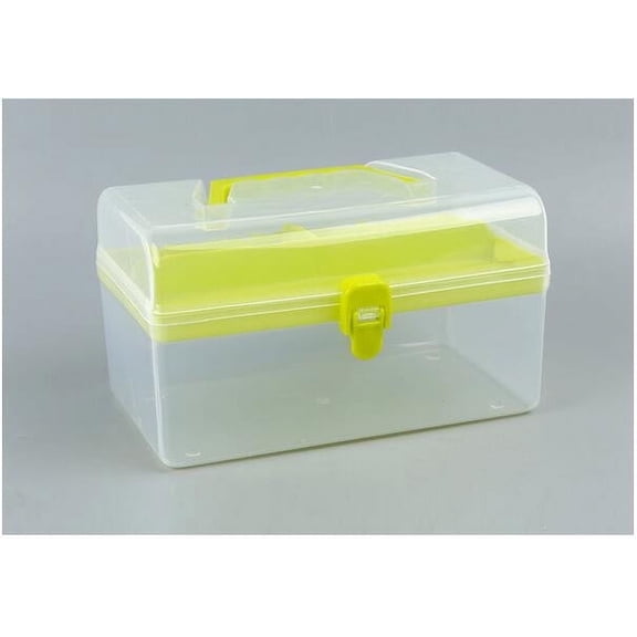 Lloopyting Clearance Storage Bags Ornament Organizer Storage Box Clear Plastic Multipurpose Portable Handled Organizer Storage Box Home Decor Room Decor Yellow 22*12*12cm