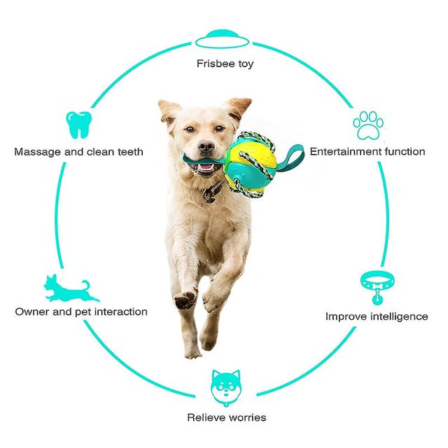 Juguetes para perros Balón de fútbol Frisbee al aire libre, Frisbee con lengüetas de agarre, Juguetes interactivos para perros de fútbol ZefeiWu 8390614029248