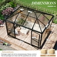 thumbnail image 6 of Jocisland 11x8.5x8.5 FT Pavilion Styled Greenhouse with 2 Vents Double Swing Doors, 6 FT Wall Height Polycarbonate Greenhouse Greenhouse Kit, Greenhouses for Outdoors, Sunroom Black, 6 of 9