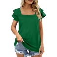 thumbnail image 2 of iHengLiXing Tops for Women Plus Size Women's Summer Solid Color Casual-neck Short Sleeve-neck Top/Shirt FU 0, 2 of 4