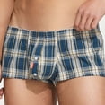 thumbnail image 5 of khonts,Men's Low Waist Boxers Shorts Relax Fit Stripe Underwear Loose Plaid Printed Underpants Blue XXL, 5 of 5