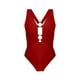 thumbnail image 3 of Trajes de Baño de Corte Alto para las Mujeres Correa sin Espalda Color Sólido con Cojín de Pecho Verano Inalámbrico, 3 of 7