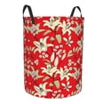 thumbnail image 2 of Daiia Lilies Flowers Round Laundry Basket with Handles Thickened Waterproof Circular hamper,Dirty Clothes Storage Basket for Bedroom,Bathroom,College Dorm-Small, 2 of 8