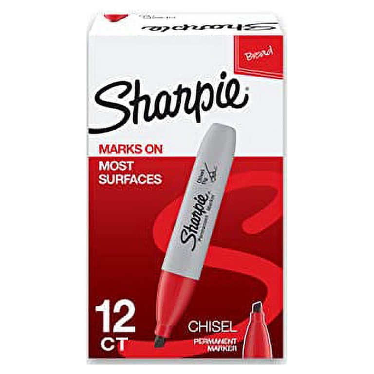 Sharpie Chisel-Tip Permanent Markers, Red, 12-Pack photo 3