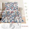 thumbnail image 5 of Blue Red Botanical Blanket Soft Cozy Warm Twin Blanket for Bed, Plush Fuzzy Flannel Fleece Blankets for Sofa, Summer Watercolor Flower Branch Plant Throw Blankets for Couch, Gifts for Men, 60"x80", 5 of 9