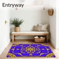 thumbnail image 3 of ODIKA 4'x6' Machine Washable Non-Slip Area Rug, Kaleidoscope with Symmetrical Ornate Medallion Design High Traffic Rug with Pad, Blue, 664372, 3 of 8