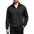 thumbnail image 5 of Guluxicc Dressy Sweatshirts for Men Quarter Zip Mock Neck Ribbed Cuffs Long Sleeve Casual Sweatshirts Fall Winter Pullover, 5 of 5