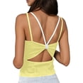 thumbnail image 4 of Cropped Tank Tops for Women Summer Layered Look Spaghetti Strap Slim Fitted Padded Camisole Y2k Going out Tops, 4 of 8