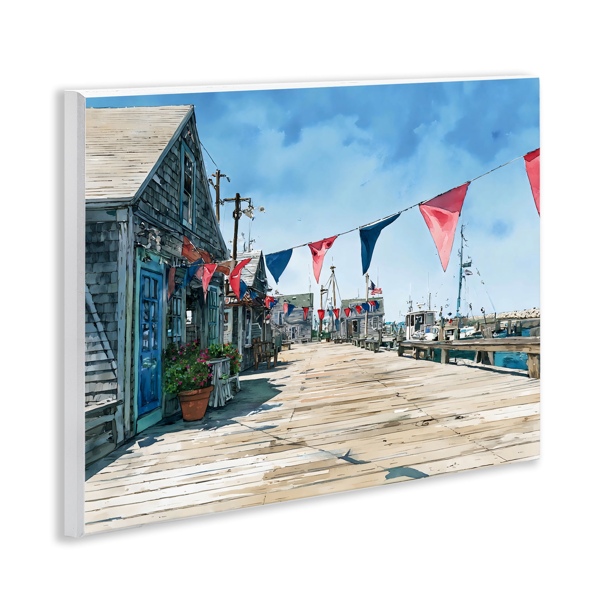 Stupell Industries Seaside Fishing Wharf Wall Plaque Art, design by Franklyn Gregory