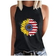 thumbnail image 2 of CFLVAEK Fashion Sunflower American Flag Tank Top for Women 4th of July Round Neck Shirts Summer Casual Sleeveless Tanks Independence Day Patriotic Tank Top S, 2 of 4