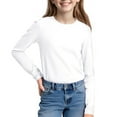 thumbnail image 5 of Favoffer Girls Undershirts Kids Long Sleeve Dance Velvet Inner Winter Solid Color Long Sleeve Base Layer Tops Fleece-Lined Slim Fit Tees Toddler Teen 1-15Y, 5 of 7