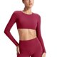 thumbnail image 3 of TaTaai Womens Long Sleeve Cutout Yoga Top Fitted Workout Shirt Breathable Running Training Tight Fit Fitness Sportswear Gift, 3 of 9