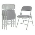 thumbnail image 2 of Hampden Furnishings Bernadine Collection Fabric Padded Premium Folding Chair, Grey, 4 Pack, 2 of 7