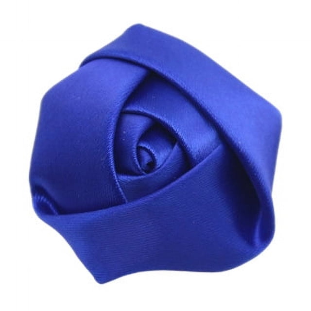 Xiao Hua 20 rosas de cinta de satén, flores de tela hechas a mano para manualidades de costura, apliques, bodas, decoración de ropa, azul oscuro