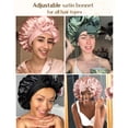 thumbnail image 3 of YANIBEST Ideal Gift Adjustable Silk Bonnet for Sleeping Women Double Layer Satin Bonnet Reduce Friction Prevent Frizz Natural Curly Hair, 3 of 7