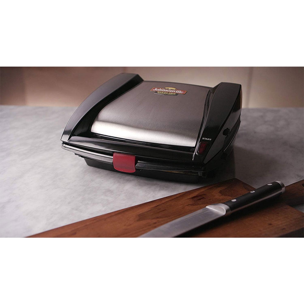  JOHNSONVILLE SIZZLING SAUSAGE GRILL Johnsonville BTG0500 Sizzling  Sausage 3-in-1 Indoor Electric Grill, Large, Black : Everything Else