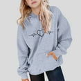 thumbnail image 4 of ATOGUTA Girl Winter Sweatshirt Long Sleeve Pullover Top Hoodie Kids Fall Winter Sweatshirts Size 5T-15, Gray, 4 of 6