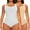 White/Beige 2pk, variant on MANIFIQUE 2 Piece Shapewear Bodysuit for Women Tummy Control Slim Fit Sleeveless Round Neck Body Suit