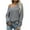 Gray, variant on Fartey Womens Sexy Deep V Neck Sweaters Oversized Long Sleeve Knitwear Sweater Fall Winter Solid Color Pullover Sweaters Loose Off Shoulder Sweaters