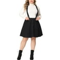 thumbnail image 1 of GRACE & GRANDEUR Women's Plus Size Adjustable Strap Jeans Suspender Cross Back Mini Denim A-Line Skirts Black 1X, 1 of 1