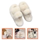 thumbnail image 5 of KAKOWELY 1 par de pantuflas peludas para mujer, pantuflas de felpa con punta abierta, zapatos de interior para casa, 5 of 5