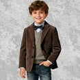 thumbnail image 6 of Boys Blazer for Kids Corduroy Formal Jacket Spring Autumn Casual Corduroy Suit Jacket Sport Coat Three Button Outerwear Jackets 4-5 Years, 6 of 6