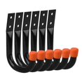 thumbnail image 1 of 6 ganchos de garaje de hierro resistente que ahorran espacio, prácticos y resistentes ganchos de pared para colgar cables, cestas, bicicletas y patio. Naranja, 1 of 8