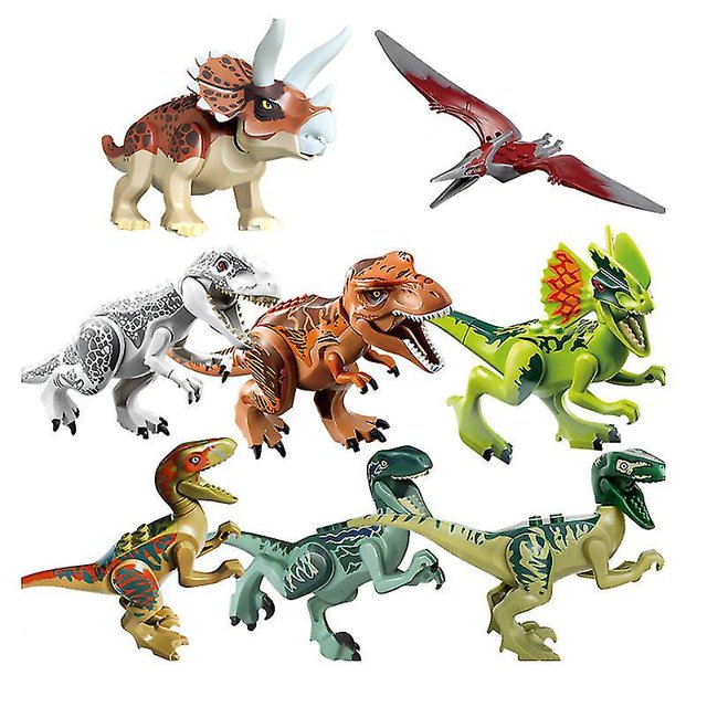 8 piezas para niños, bloques de construcción de dinosaurios de juguete, dinosaurio jurásico, juguete educativo ensamblado