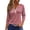 13#Red, variant on Womens Tops 3/4 Sleeve Henley Striped Button Down Shirts Three Quarter Length Summer T Shirts Women's Blouses