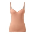 thumbnail image 4 of vigerkar 2025 Summer Camisole for Women Built in Bra Wireless Fabric Support Spaghetti Strap Short Cami Orange, L, 4 of 8