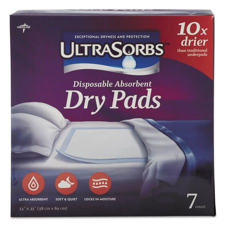 Medline Ultrasorbs Disposable Dry Pads  23  X 35   White  7/box  6/carton