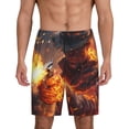 thumbnail image 1 of Fotbe Western Fire Cowboy Pantalones Cortos de Pijama para Hombre, Ropa de Dormir, Pantalones de Pijama Cortos para Hombre-Small, 1 of 6