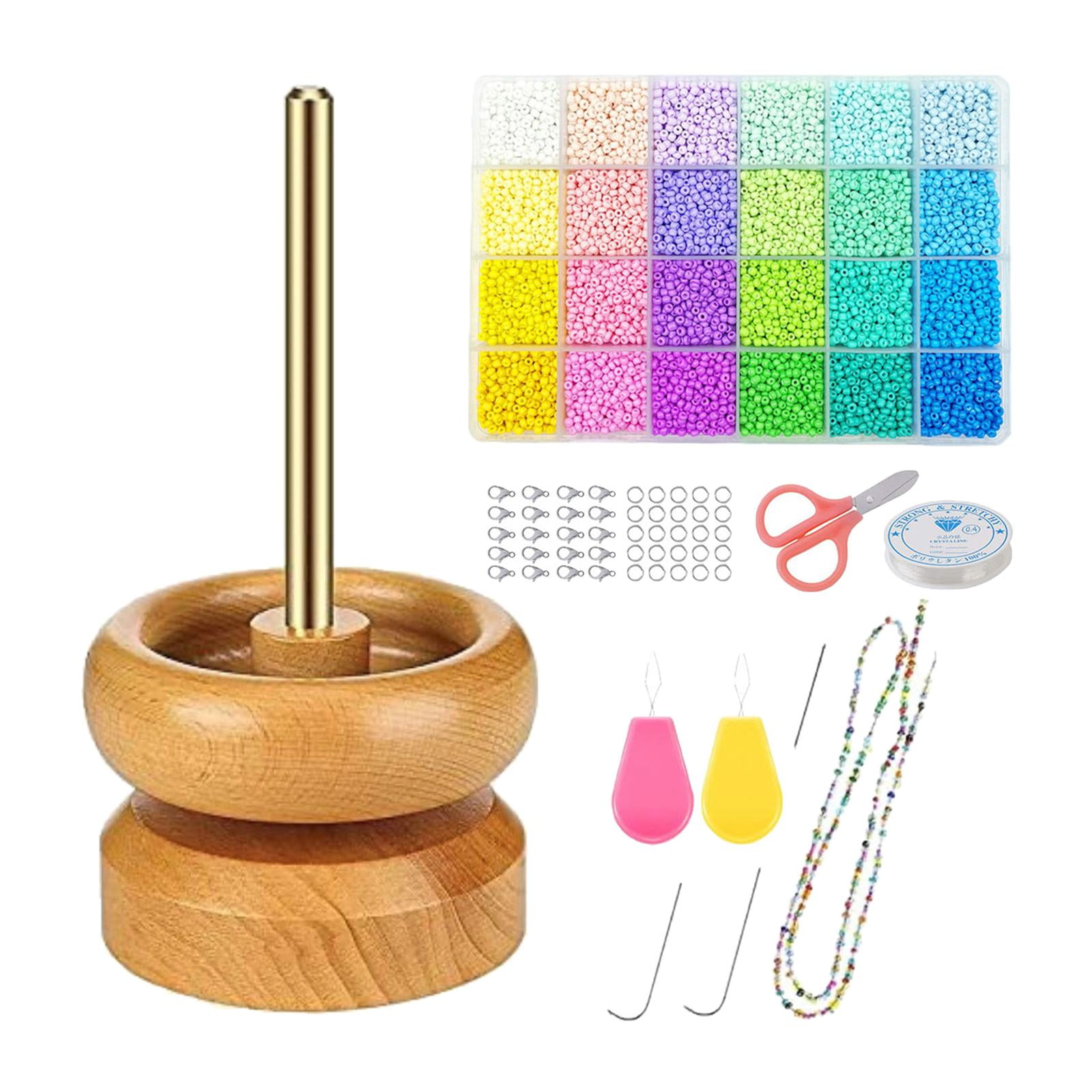 Wooden Bead Set Bead Stringer, Findings Jewellery Making Supplies, Crafting Project Bracelets DIY Crafts Making Stringing Bead 17.5cmx9.5cmx9.5cm