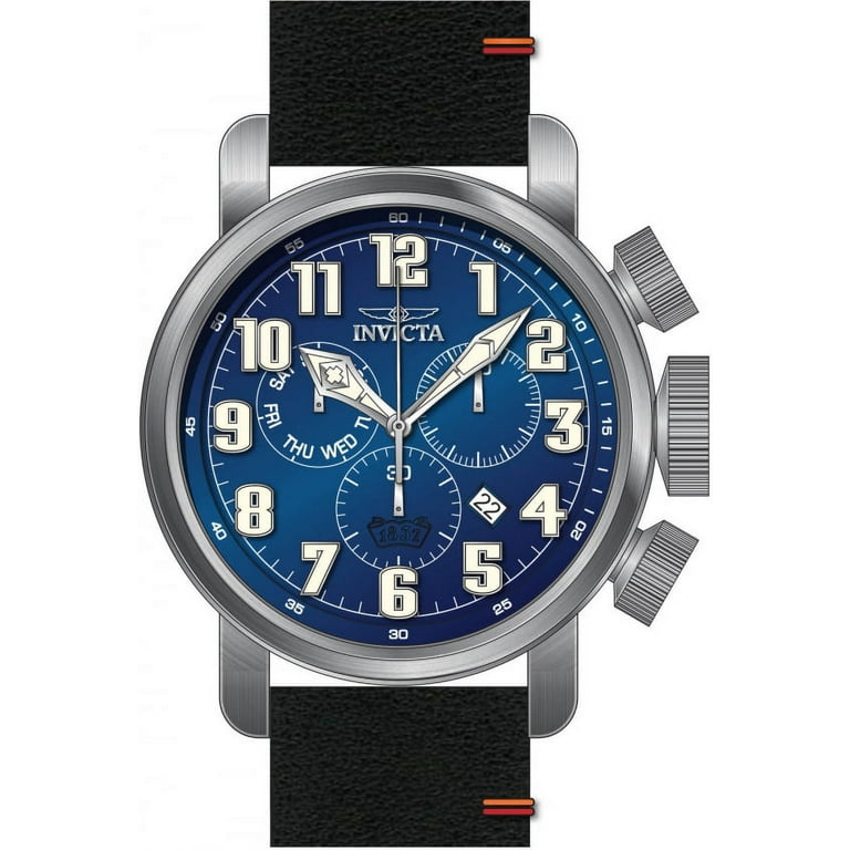 Invicta Men s 31682 Aviator Quartz 3 Hand Blue Dial Watch
