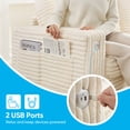 thumbnail image 6 of MUZZ 85"w 3 Seater Sofa and Couch with USB ports and Side pockets, Comfy Corduroy Oversized Deep Seat Sofa for Living Room/Small Space, Beige, 6 of 8
