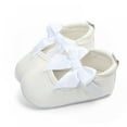 thumbnail image 5 of AJZIOJIRO Newborn Baby Girls Princess Shoes Lovely Bow Solid Color Soft Sole Sequins Shoes 0-18 Months Baby Casual Walking Shoes, 5 of 5