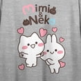 thumbnail image 6 of MiMi & Neko Happy Characters With Hearts Women's Heather Gray Short Sleeve Crew Neck Crop Tee-Large, 6 of 7