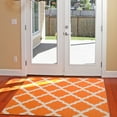 thumbnail image 4 of Ottomanson Non-Slip Area Rug for Living Room 3'3" x 5' Durable Low Profile Carpet, Orange Trellis, 4 of 8